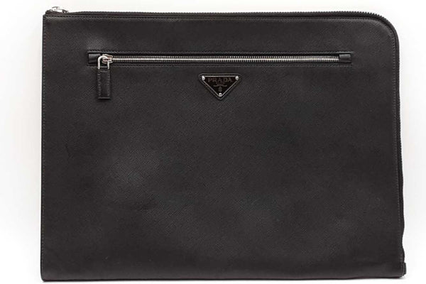 Prada Black Saffiano Leather Portfolio Eb1025oordu