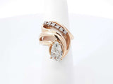 1.37 Cttw Pear-cut Diamond & 14k Yellow Gold Swirl Ring 8.2 Grams Size 5.5 Fw0526orzxdu