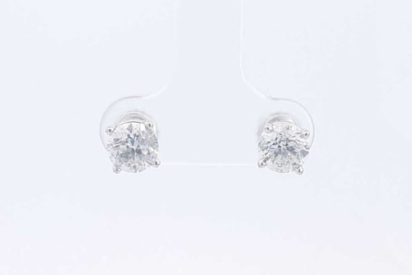 Approx. 1.2 Ctw Diamond Stud Screwback Earrings 14k White Gold 1.4g Eb1224exzsa