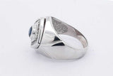 Diamond & Blue Gemstone Ring In 14k White Gold 16.7 Grams Size 14.25 Eb0926srxsa