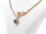 Lab-created Alexandrite, Natural Diamond & 14k Gold Necklace 13.5gs Fw0725rxzdu