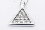 0.3cttw Diamond 14k White Gold Triangle Pendant Necklace 2.9g 21 In Eb0726olrsa