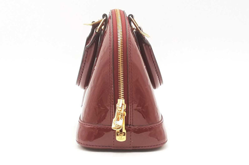 Louis Vuitton Monogram Dark Red Vernis Leather Alma Top Handle Bag Eb0225exzsa