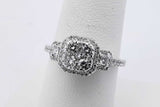 0.82cttw Diamond Cluster Ring In 14k White Gold 3.4 Grams Size 7 Eb0626osxsa