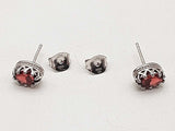 Red Garnet 0.925 Silver 4.5g Necklace Stud Earrings Ensemble Do0925lide