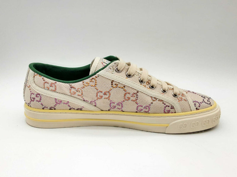 Gucci Tennis 1977 Crystal Gg Monogram Canvas Sneakers Size 41 Fw1024wxzde