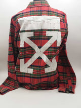 Virgil Abloh Off White Button Up Flannel Red Size Small Aa0226ozxsa