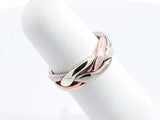 14k Tricolor Gold Braided Trinity Band Ring 7 Grams Size 4.75 Fw0226oexdu