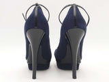 Saint Laurent Navy And Black Courts Blue High Heels Size Eu 38.5 Aa0525czsa