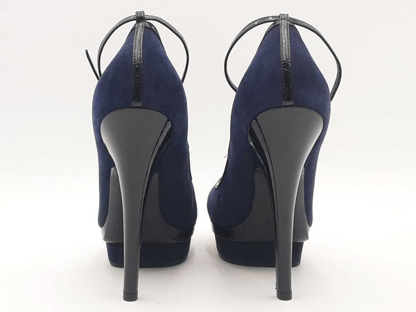 Saint Laurent Navy And Black Courts Blue High Heels Size Eu 38.5 Aa0525czsa