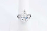 Lab Grown Pear Shape Diamond 5.72ctw Ring In 18k White Gold 6.5g Eb1223pxersa