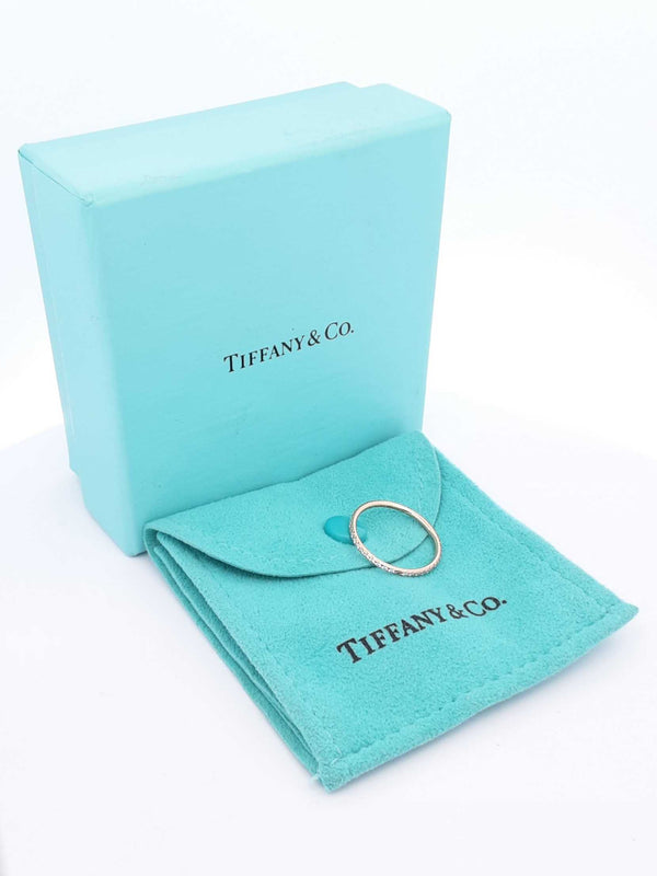 Tiffany & Co. Metro Diamond & 18k Rose Gold Eternity Band 1 Gram Size 6.5 Fw0425oixdu