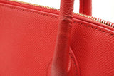 Balenciaga Red Leather Ville Top Handle Logo Bag Eb0326cxzde