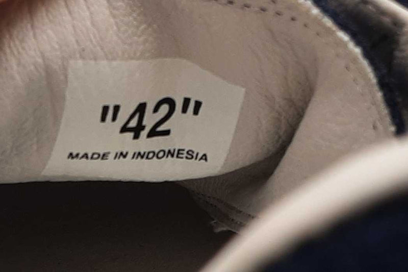 Off-white Low Vulcanized Eco Canvas White & Navy Sneakers Size 42 Eb0925lxzsa