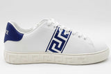 Versace Greca Detail White & Blue Leather Sneakers Sneakers Size 40 Eb1025exdu
