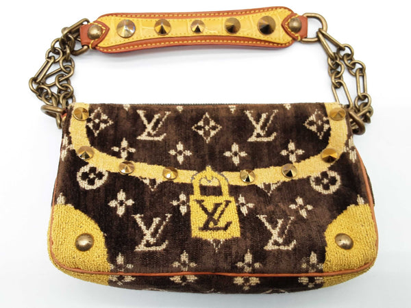 Louis Vuitton Trompe L'oeil Brown Monogram Velvet Pochette Bag Do0325exzde