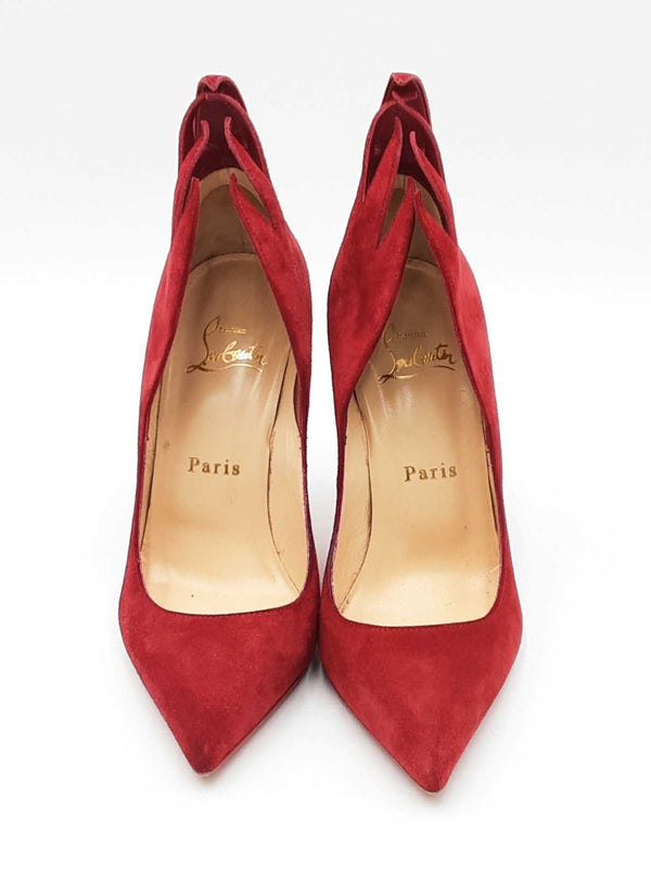 Christian Louboutin Victorina Red Suede Heels Size Eu 35.5 Eb1224lxzdu