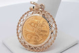 1982 Panda 99.9% Gold Coin Pendant Set In 14k Yellow Gold 11.1 Grams Eb0726erxsa