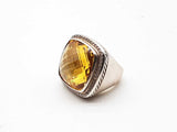 David Yurman Sterling Silver Citrine Diamond Ring Size 7.5 Lherzde 144010012138