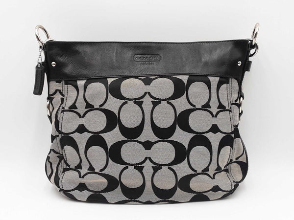 Coach Zoe Hobo Bag In Signature C Canvas Fabric & Black Leather Fw0725izdu