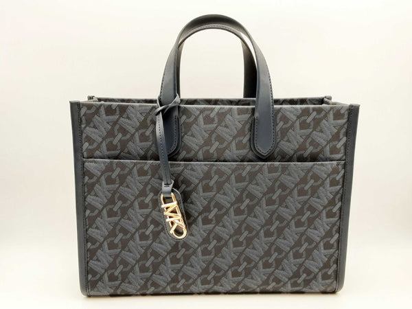 Michael Kors Gigi Large Blue Empire Signature Logo Tote Bag Fw1224wx