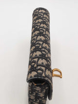 Christian Dior Oblique Jacquard Saddle Pouch With Chain Eb0226rxzsa