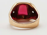 Synthetic Ruby 14k Yellow Gold 12.2g Ring Size 9.25 Do0525pcrde