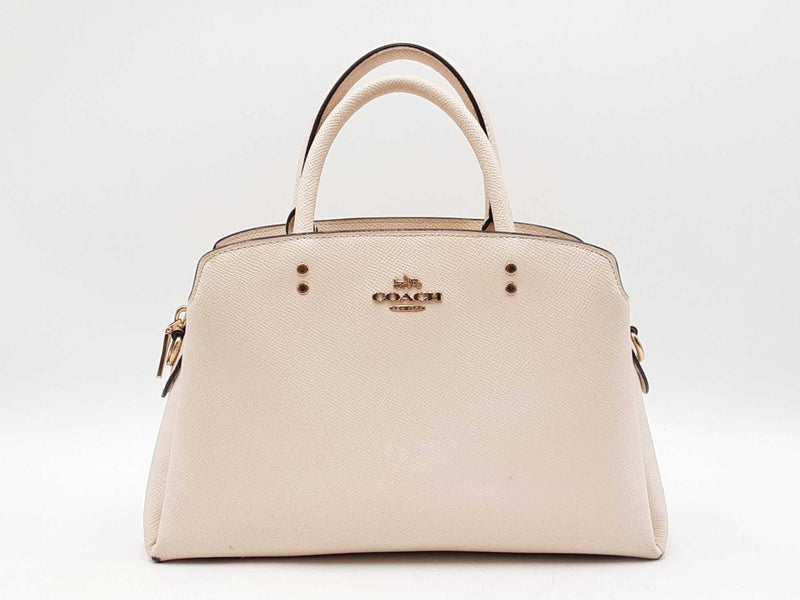 Coach Mini Lillie Carryall Handbag In Ivory Crossgrain Leather Fw0125oxdu