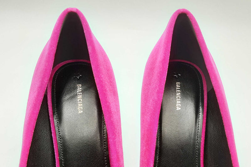 Balenciaga Fuchsia Velvet De Soie Heels Size 39 Eb1024lxzsa