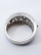 1.04 Cttw Diamond & 14k White Gold Etruscan-style Ring 7.5 Gram Sz 7 Fw0925wrzdu