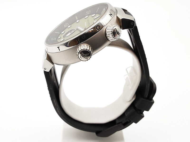 Louis Vuitton Qa173 44 Tambour Street Driver Green Steel Watch Do0425wwxzde