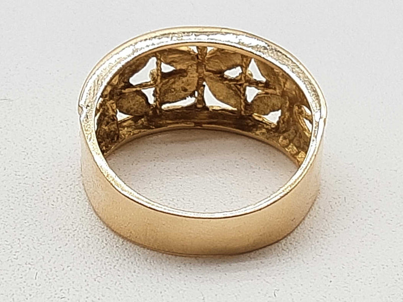 14k Yellow Gold 4.4g Flower Ring Size 8 Do0125lrxde