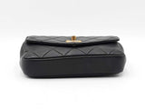 Chanel Envelope Flap Waist Bag In Diamond-quilted Black Leather Fw0825lpzxdu