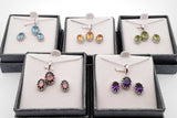 Set Of 5 Gemstone Ensemble Sets In Sterling Silver Eb0925crsa