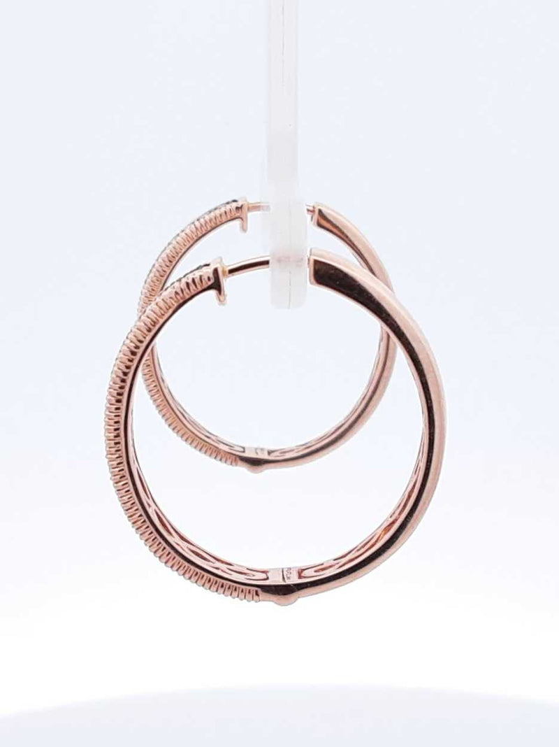 Le Vian 0.72 Cttw Diamond Hoop Earrings In 14k Rose Gold 7.9 Grams Fw0525prxdu