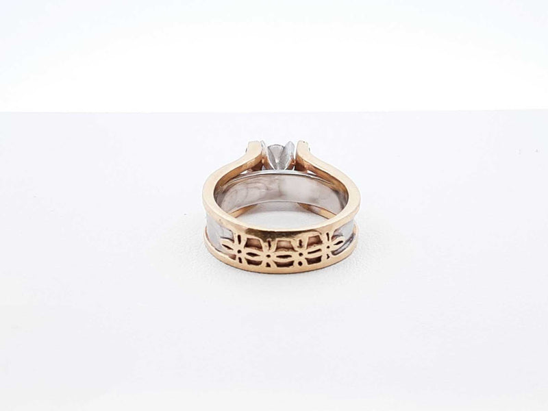 0.83 Cttw Diamond & Two-tone 14k Yellow Gold Ring 7.7 Gram Size 6.25 Fw0925rxzdu
