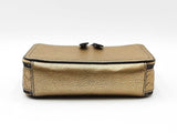 Bottega Veneta Camera Bag In Metallic Gold Grained Leather Fw0726wxzdu