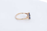 Dark Blue Gemstone & Cubic Zirconia Ring 14k Yellow Gold 2.5g Size 7 Eb1124exsa