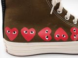 Converse X Comme Des Garcons Chuck Multi Hearts Green Shoes Us 9 M Do0825wrde