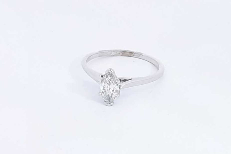 Marquis Diamond Approx. 0.50ctw Ring In 14k White Gold 2.21g Sz 8.25 Eb1023prxsa