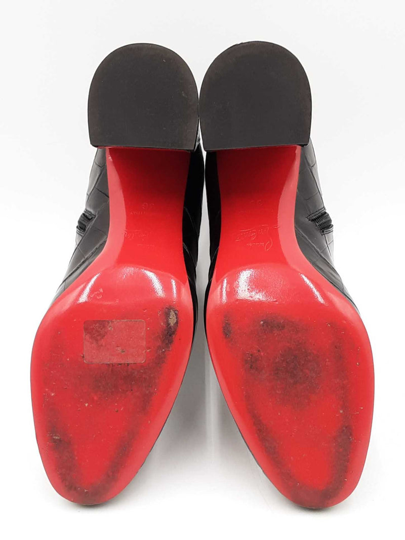Christian Louboutin Calf Ali Turela 85 Black Size 36 Boots Sd0825ozxdu