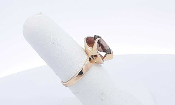 10k Yellow Gold Ring  With Brown Stone 4.2 Grams Size 6 Eb0524exsa