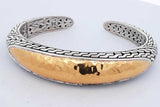 John Hardy Balu Sterling Silver & 22k Gold Hinged Cuff Bracelet 49.8g Eb426pxzde