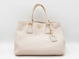 Prada Vitello Daino Tote Bag In White Leather Fw0126rzxdu