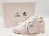 Prada X Addidas Forum Low Triple White Sneakers Size 7.5 Us Sd0725lrzde