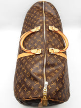 Louis Vuitton Keepall Brown Monogram Coated Canvas Duffle Bag Do1224rxzde