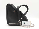 Balenciaga Extra Small Triangle Duffle Bag In Black Leather Fw0926ocrdu