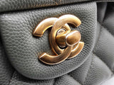 Chanel Classic Double Flap Green Quilted Caviar Leather Bag Do0625crxzde