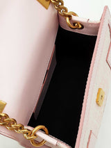 Balmain 1945 Pink & Beige Monogram Jacquard & Leather Shoulder Bag Fw0926wxzdu