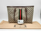 Gucci Ophidia Medium Tote Bag In Beige & Ebony Fw0125rxzsa